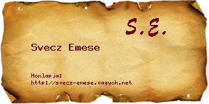 Svecz Emese névjegykártya