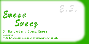 emese svecz business card